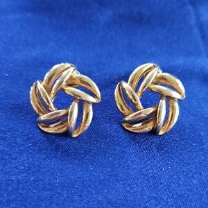 Vtg. Gold-Tone Knot Earrings